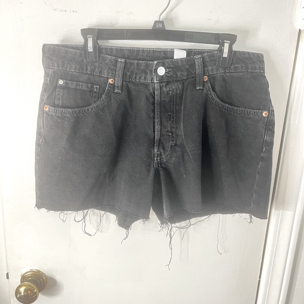 Black old navy denim shorts size 8